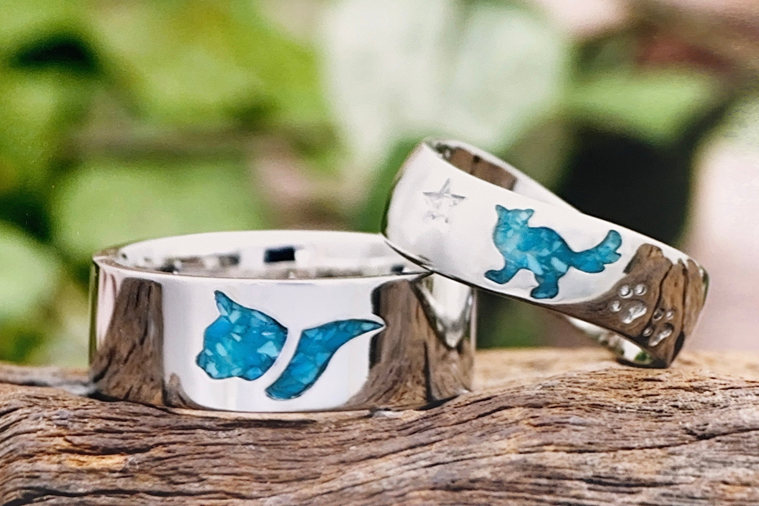 猫とターコイズのクラッシュストーン