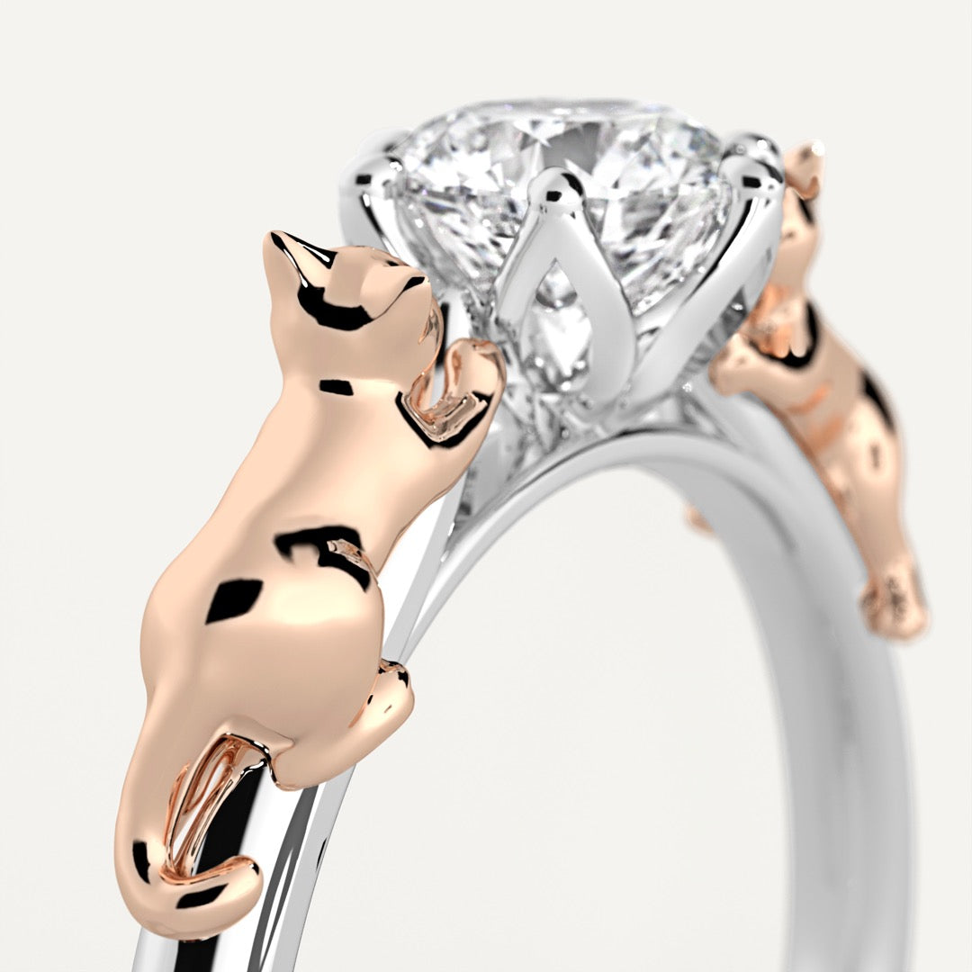 猫の婚約指輪（Gatti Gemelli）｜猫が大好きな方への婚約指輪